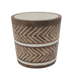 Sagebrook Home Resin, 11`` Tribal Trash Bin, Brown