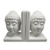 Sagebrook Home Set of 2 8`` Buddha Heads Bookends, White
