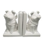 Sagebrook Home Set of 2 7`` Winged Pigs Bookends, White
