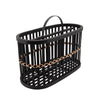 Sagebrook Home 15889-02 14" Woven Oval Basket, Black