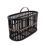 Sagebrook Home 15889-02 14" Woven Oval Basket, Black