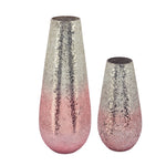 Sagebrook Home 15894-02 12" Crackled Vase, Blush Ombre