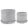 Sagebrook Home Set of 2 Planters W/ Saucer 6/8", White