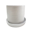 Sagebrook Home 15912-05 6"/8" Weave Planters with Saucer, White, Set of 2