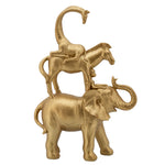 Sagebrook Home 15916 14" H Resin, Stacking Animals, Gold