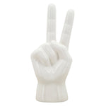 Sagebrook Home 6``H Peace Sign Table Deco, White