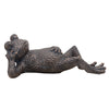 Sagebrook Home Resin, 20`` Laying Frog, Metallic Blue