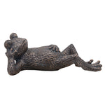Sagebrook Home Resin, 20`` Laying Frog, Metallic Blue