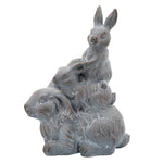 Sagebrook Home 15974 16" H Resin, Three Bunnies Deco, Gray