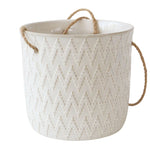 Sagebrook Home 7", Chevron Hanging Planter, White
