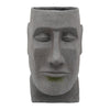 Sagebrook Home 15990-02 13" Resin, Moai Head Planter, Gray