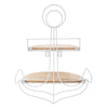 Sagebrook Home 15999-01 Metal, 24" Anchor Wall Shelf, Brown & White