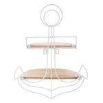 Sagebrook Home 15999-01 Metal, 24" Anchor Wall Shelf, Brown & White