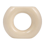 Sagebrook Home 17058-05 Ceramic, 5" Donut Vase, Cotton