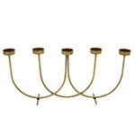 Sagebrook Home Metal 18" 5-Votive Candle Holde, Gold Leaf