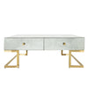 Sagebrook Home Metal, 47`` Coffee Table W/ 2 Drawers, Gold