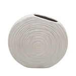 Sagebrook Home 11"H Oval Swirled Vase, White