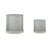 Sagebrook Home Set of 2 10/12`` Ridges Planter W/ Saucer, White