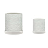 Sagebrook Home 16039-01 10"/12" Scaly Planter with Saucer, White, Set of 2