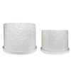 Sagebrook Home 16035-01 10"/12" Meshed Planter with Saucer, White, Set of 2