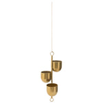 Sagebrook Home Metal 4"  3-Hanging Planters, Gold