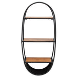 Sagebrook Home Metal/Wood, 36``H Oval Wall Shelf, Brown