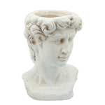 Sagebrook Home Resin, 13"H Greek God Head Planter, Antique White