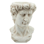 Sagebrook Home Resin, 20"H Greek God Head Planter, Antique White
