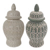 Sagebrook Home 10`` Temple Jar 2 Pc. , Mint - White