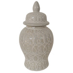 Sagebrook Home 10`` Temple Jar, Ivory