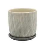 Sagebrook Home 16116-02 6" Mesh Planter with Saucer, Gray