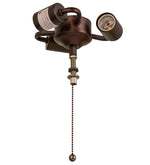 Meyda Lighting 162990 7"W Mahogany Bronze 3 LT Fan Light Fixture