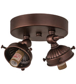 Meyda Lighting 162993 5"W Mahogany Bronze 2 LT Flushmount Hardware Ceiling Fixtures