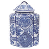 Sagebrook Home 16416 Ceramic, 14" Octagon Jar, Blue