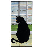 Meyda Lighting 164772 20"W X 42"H Cat in Window Stained Glass Window Panel