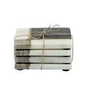 Sagebrook Home 16482-02 Marble, Set of 4 Coasters With Inlay