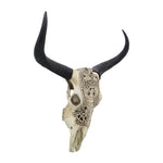 Sagebrook Home 16805 Resin, 28" Bull Skull Wall Accent, Ivory/Black