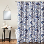 Lush Decor Cynthia Jacobean Shower Curtain Blue