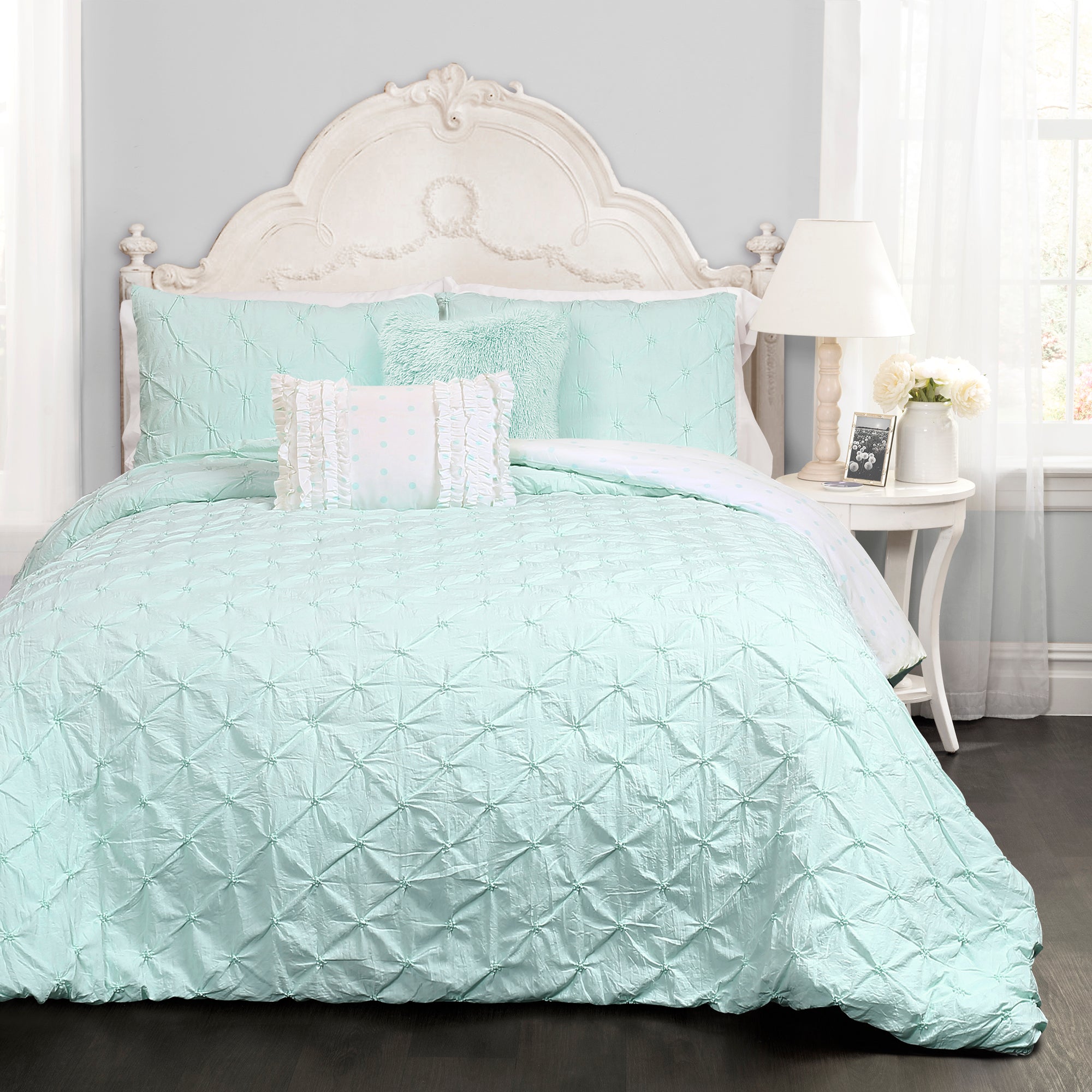 Lush Decor Ravello Pintuck Comforter Light Aqua Set – Uber Bazaar