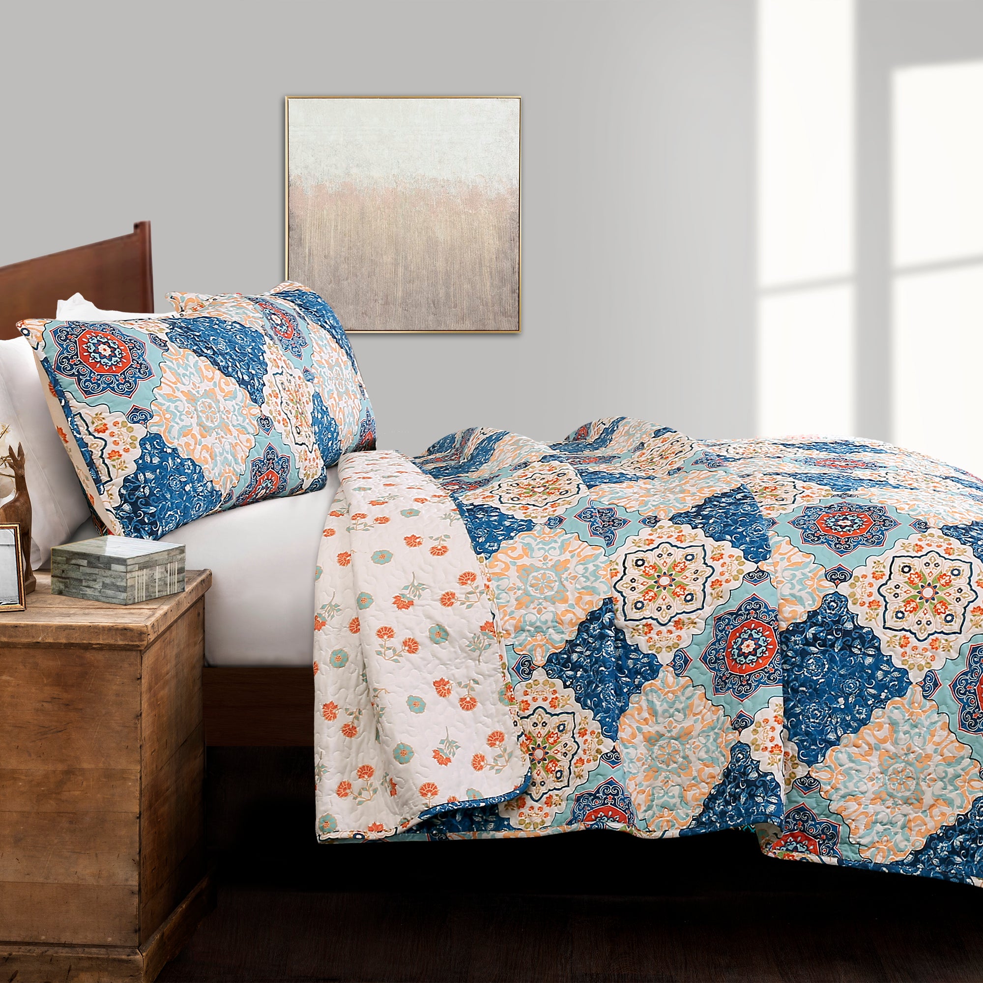 Lush Decor Brooke Quilt Blue Set – Uber Bazaar