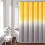Lush Decor Umbre Fiesta Shower Curtain Yellow & Gray Single
