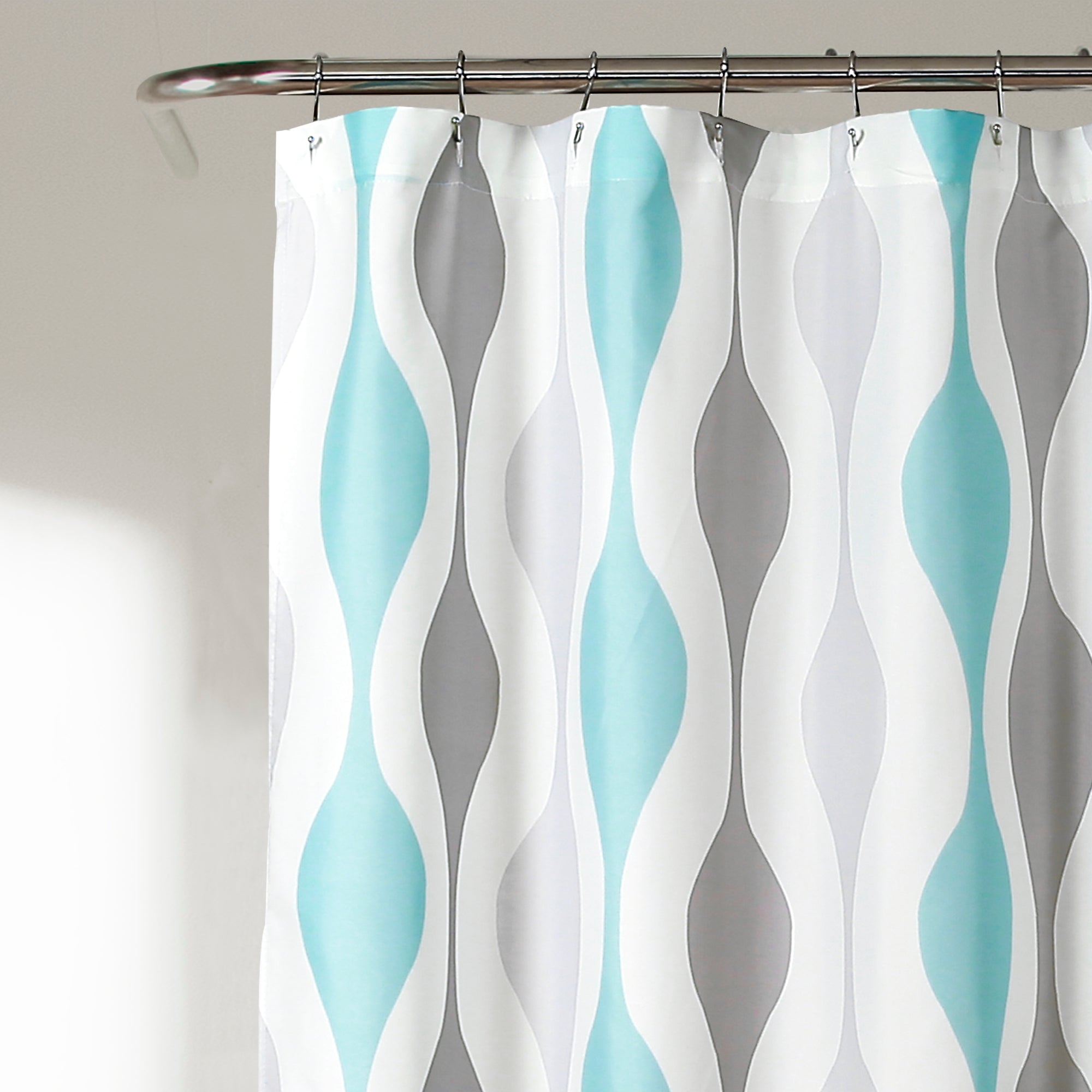 Teal and best sale gray shower curtain