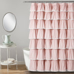Lush Decor Lace Ruffle Shower Curtain Blush