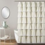 Lush Decor Lace Ruffle Shower Curtain Ivory