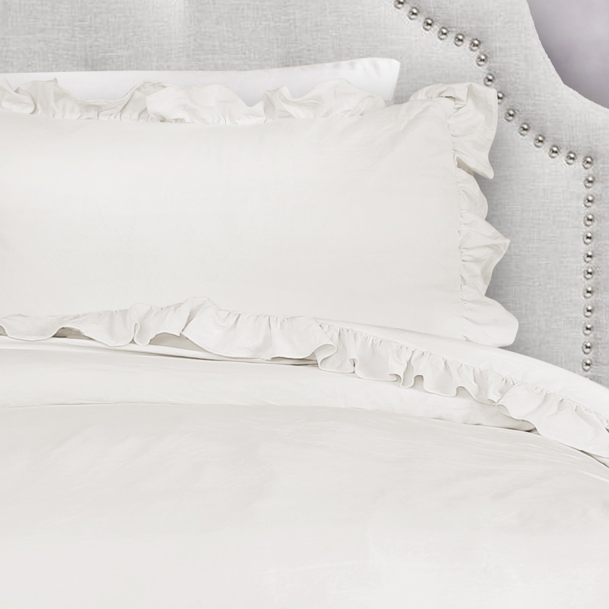 Lush Decor Reyna Ruffle Sheet Set - Queen - White