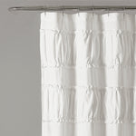 Lush Decor Nova Ruffle Shower Curtain White