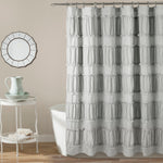 Lush Decor Nova Ruffle Shower Curtain Gray
