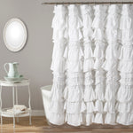Lush Decor Kemmy Shower Curtain White