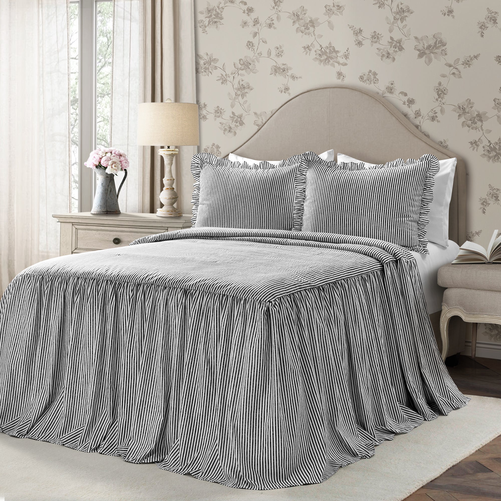 Drew Stripe Silver-Infused Antimicrobial Throw, Lush Decor