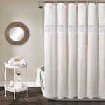Lush Decor Dana Lace Shower Curtain White